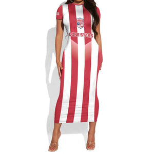 Custom Liberia Football Short Sleeve Bodycon Dress The Lone Stars Sporty Style LT15