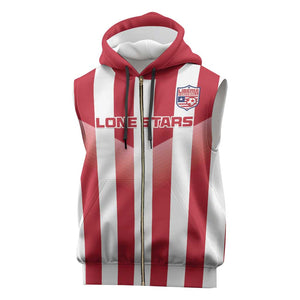 Custom Liberia Football Sleeveless Zip Hoodie The Lone Stars Sporty Style - African Pride