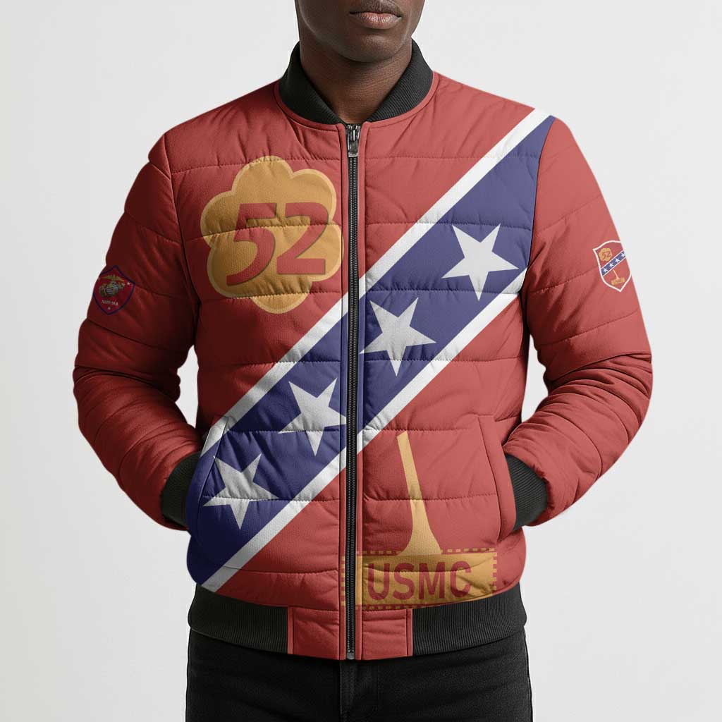 Montford Point Marines Bomber Puffer Jacket 52 USMC Tribute