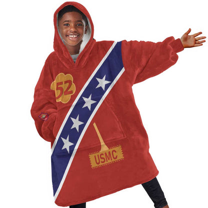 52 USMC Legacy Kid Wearable Blanket Hoodie Proud Montford Point Marines - African Pride