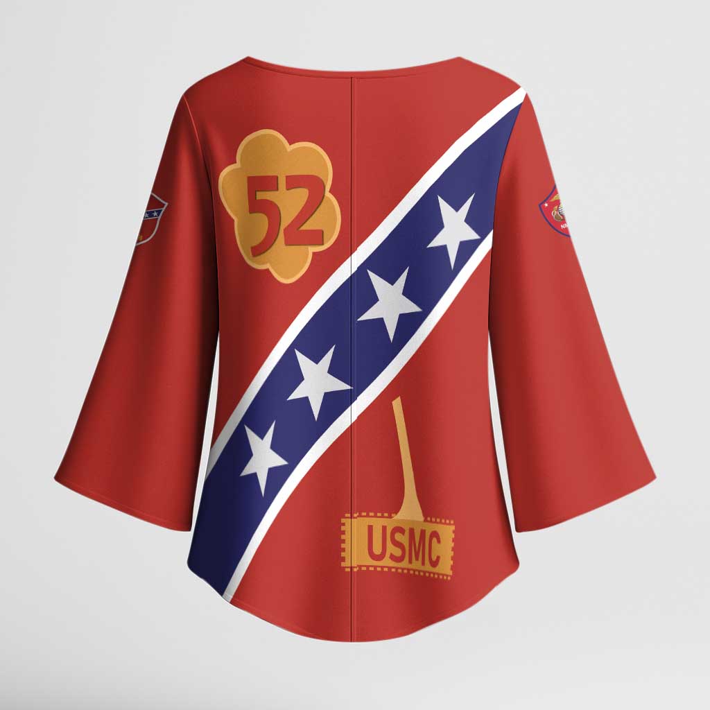 Montford Point Marines Kimono Sleeve Blouse 52 USMC Tribute