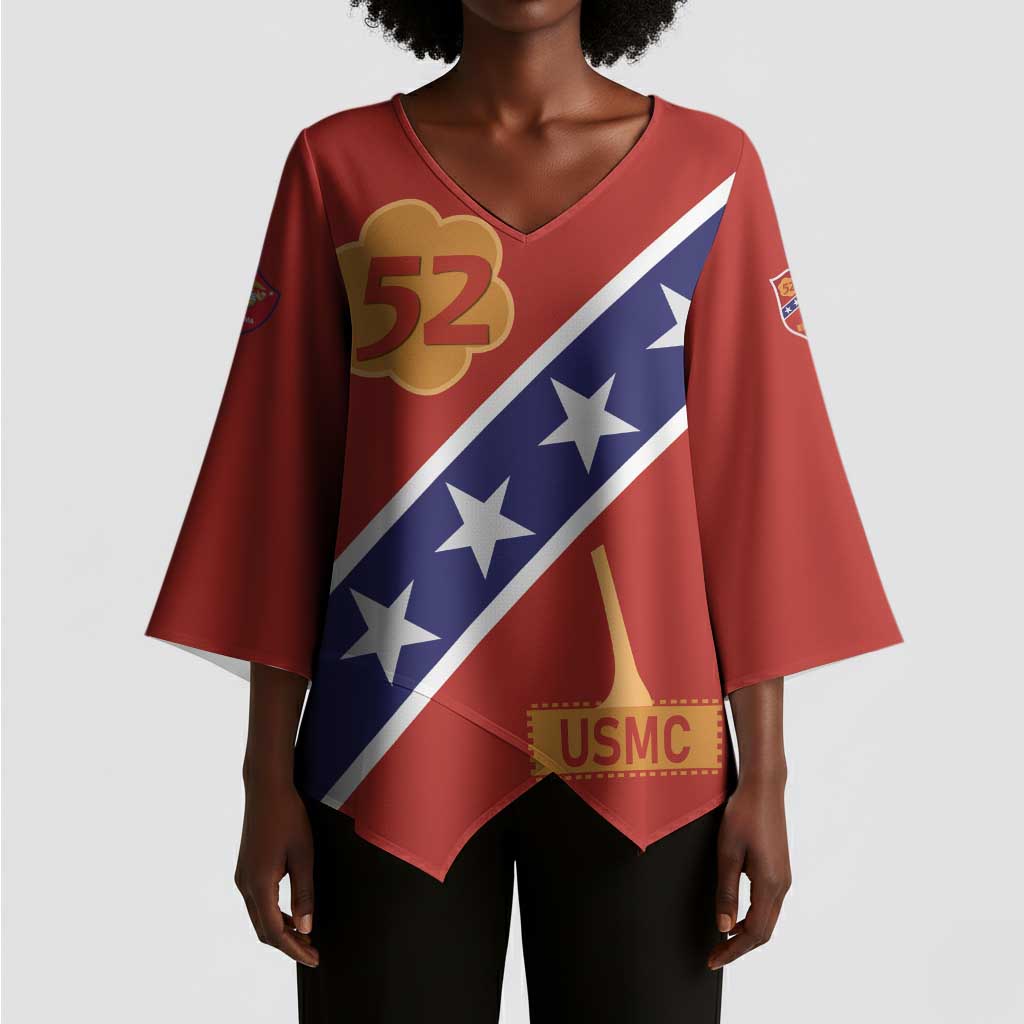 Montford Point Marines Kimono Sleeve Blouse 52 USMC Tribute