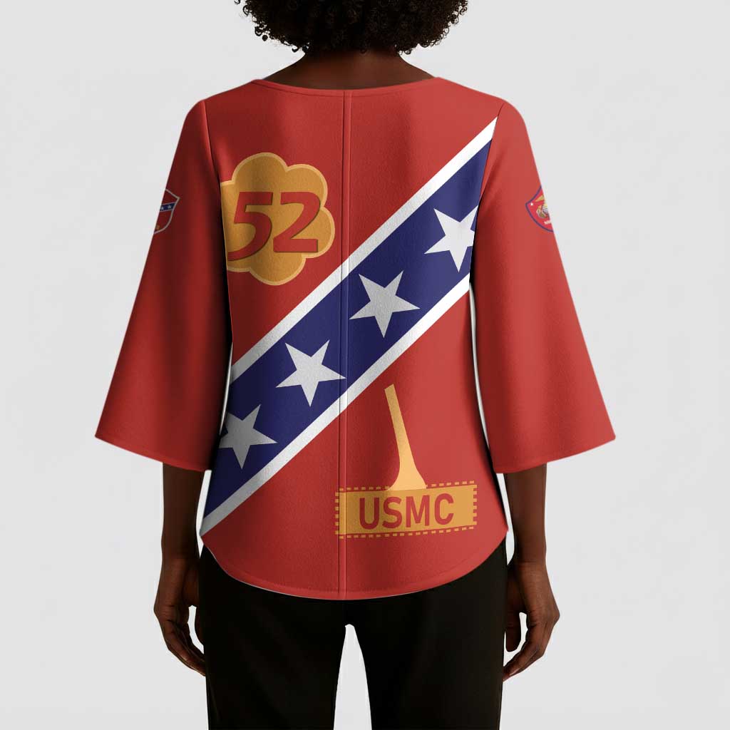 Montford Point Marines Kimono Sleeve Blouse 52 USMC Tribute