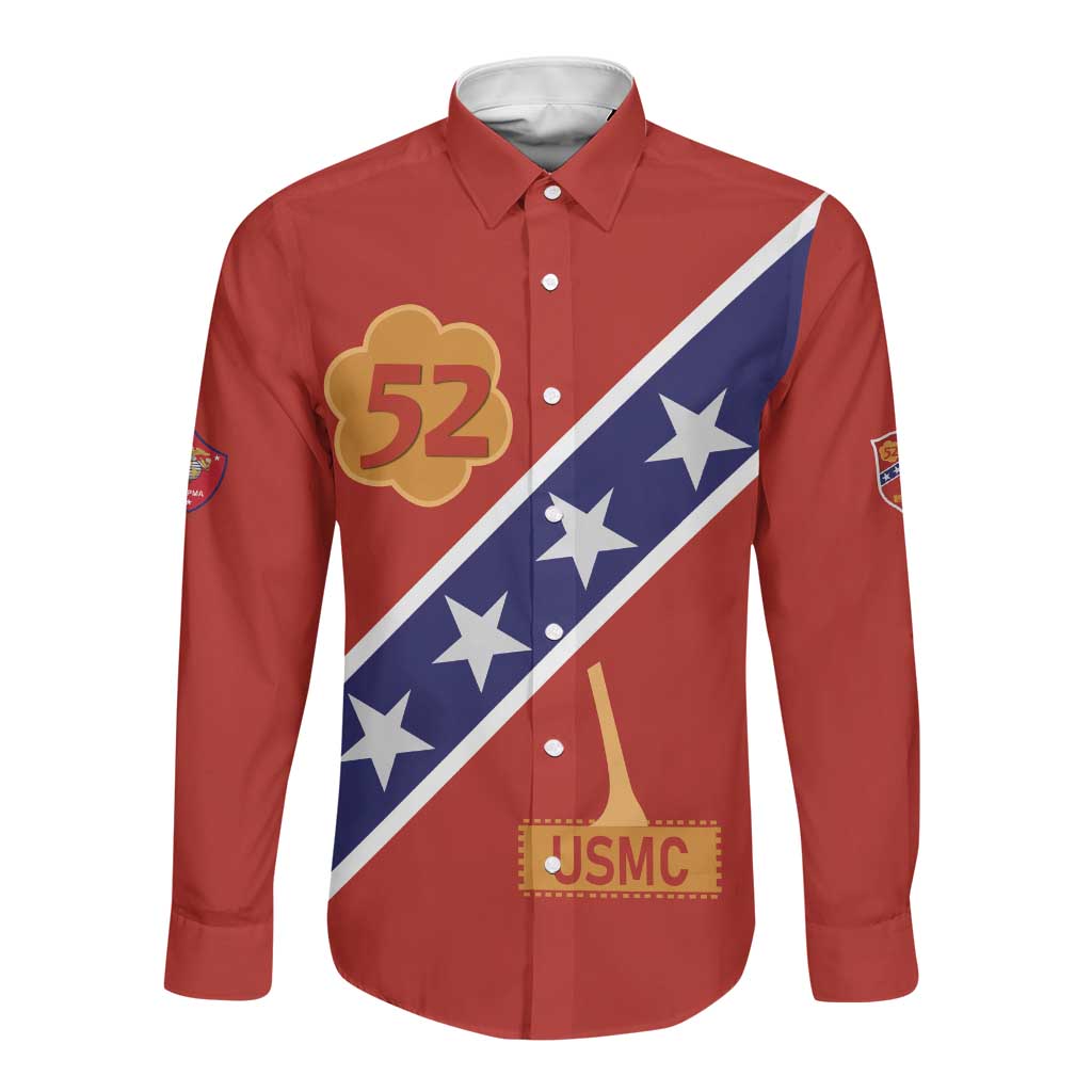 52 USMC Legacy Long Sleeve Button Shirt Proud Montford Point Marines - African Pride