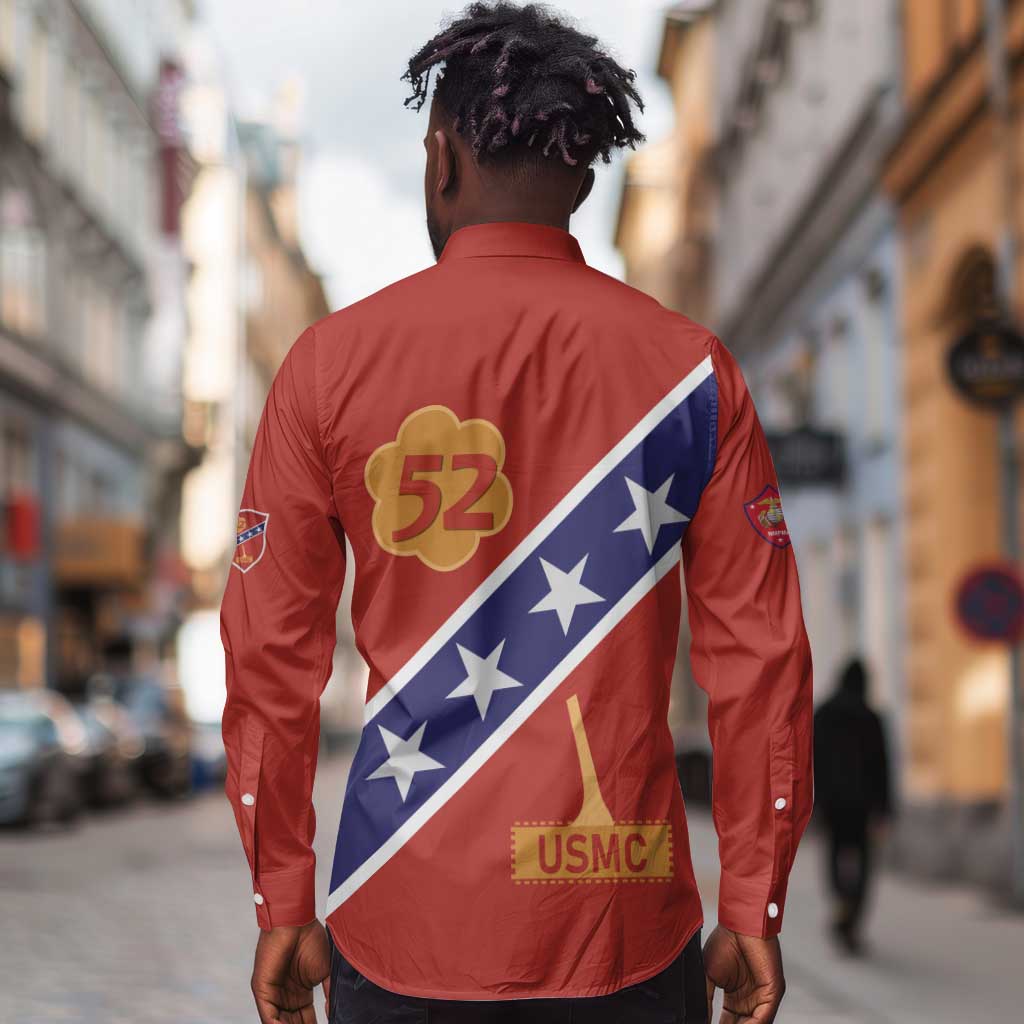 52 USMC Legacy Long Sleeve Button Shirt Proud Montford Point Marines - African Pride