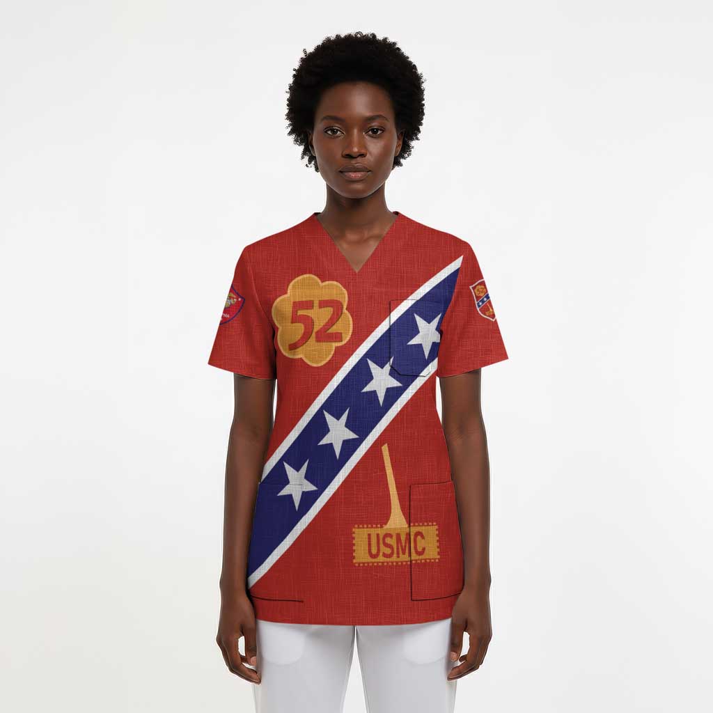 52 USMC Legacy Scrub Top Proud Montford Point Marines - African Pride