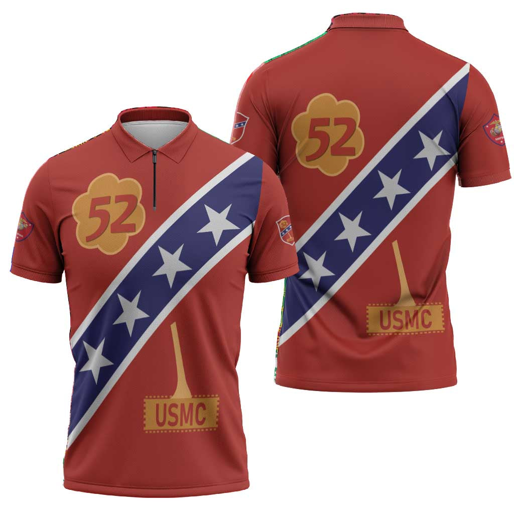 Montford Point Marines Zipper Polo Shirt 52 USMC Tribute