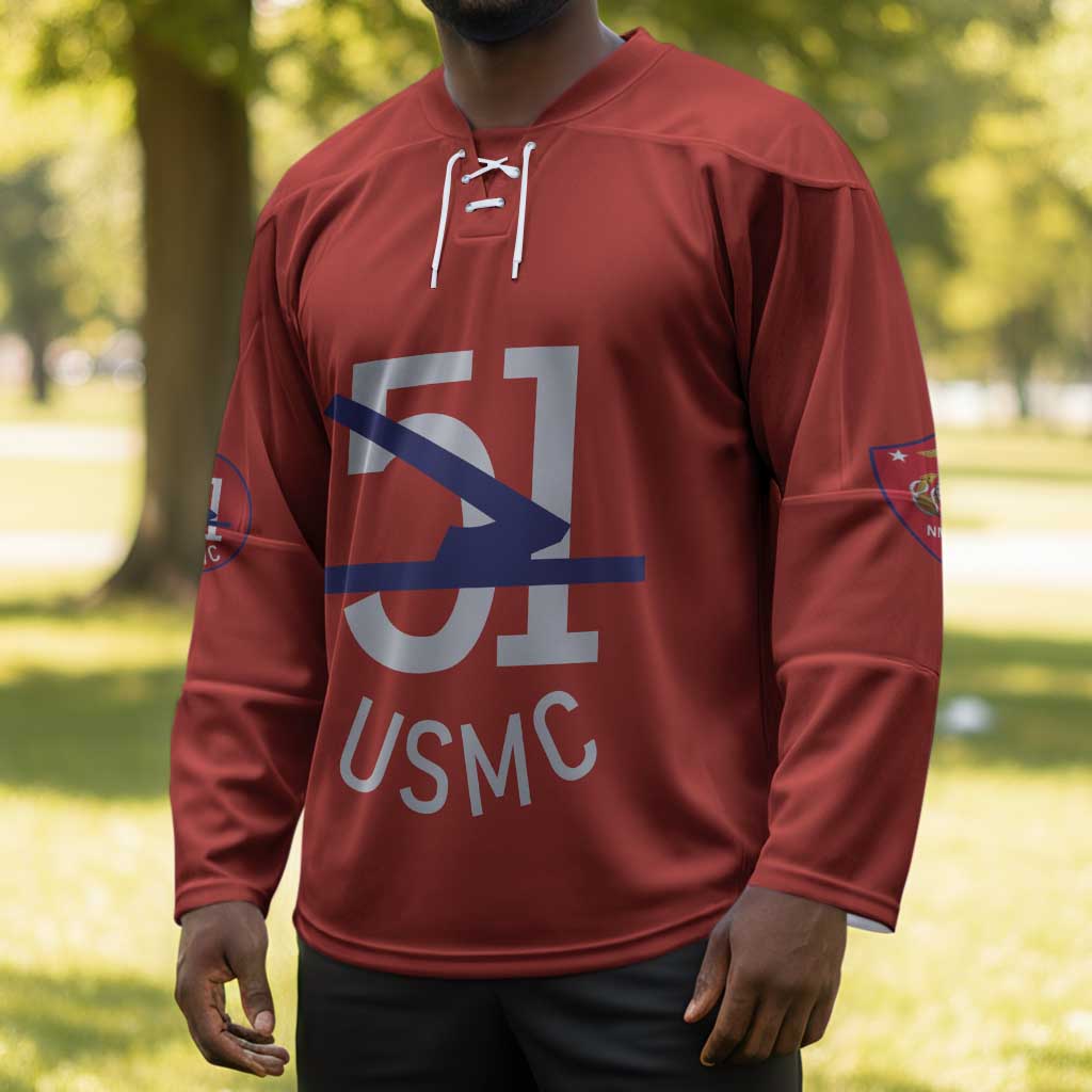 Montford Point Marines Hockey Jersey 51 USMC Tribute
