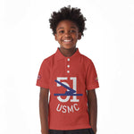 51 USMC Legacy Kid Polo Shirt Proud Montford Point Marines - African Pride