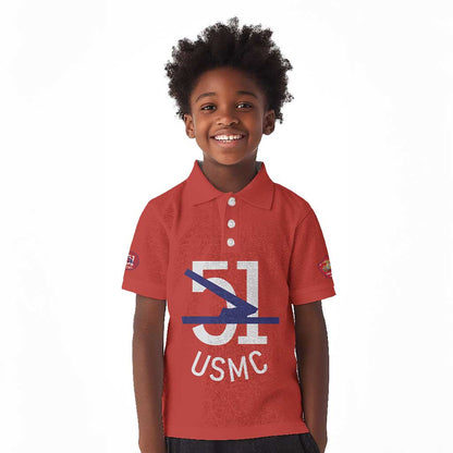 51 USMC Legacy Kid Polo Shirt Proud Montford Point Marines - African Pride