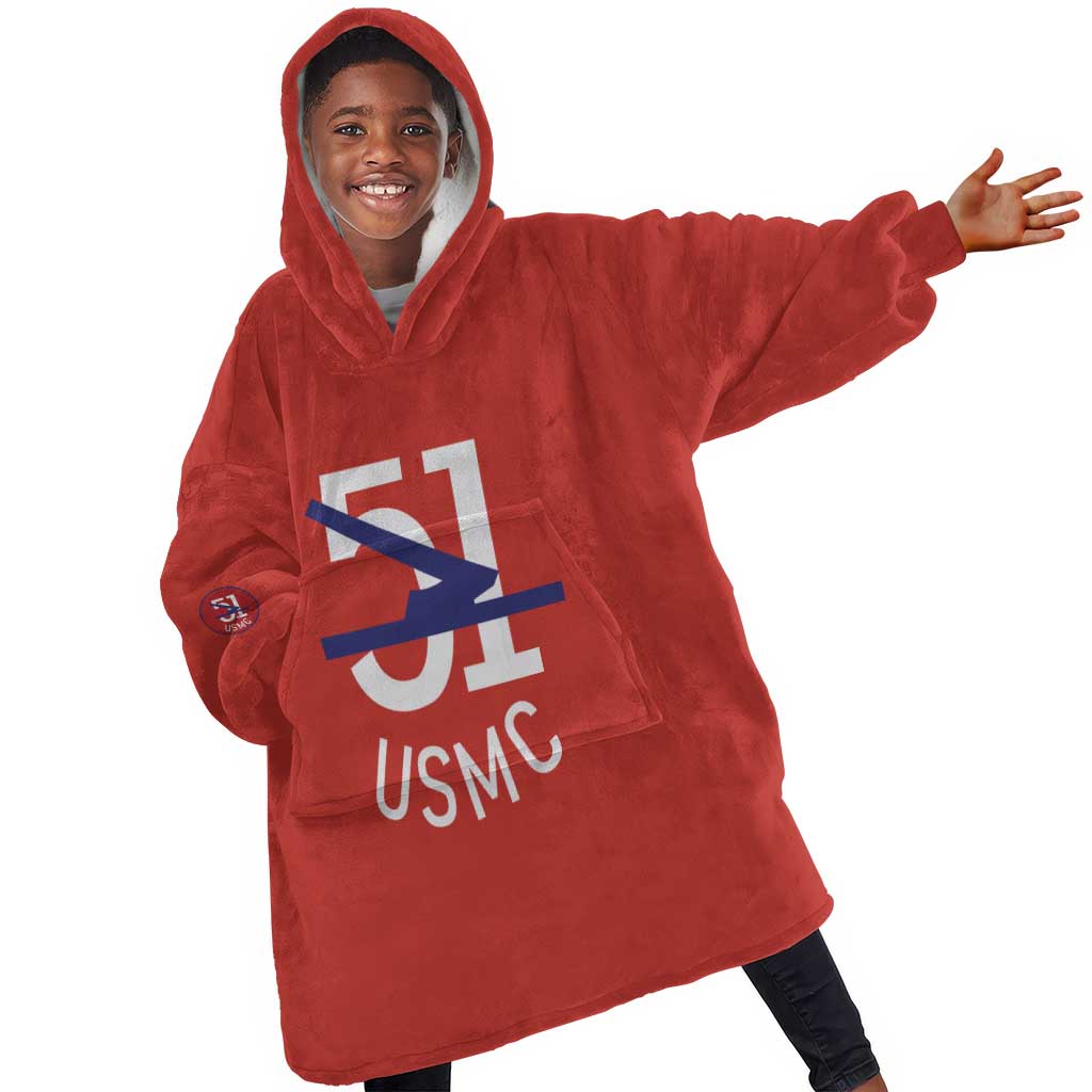 51 USMC Legacy Kid Wearable Blanket Hoodie Proud Montford Point Marines - African Pride