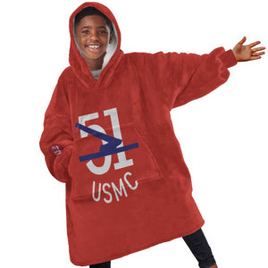 51 USMC Legacy Kid Wearable Blanket Hoodie Proud Montford Point Marines - African Pride
