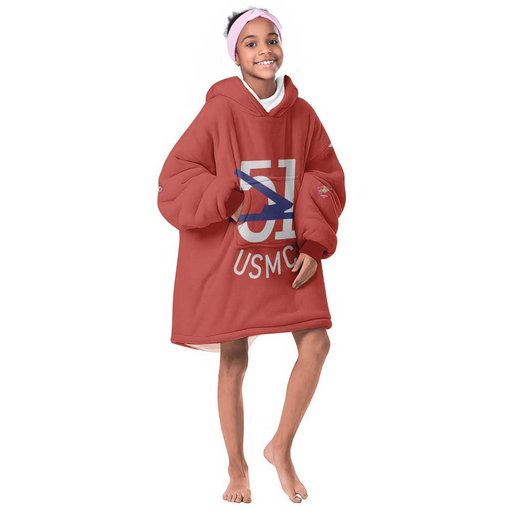 51 USMC Legacy Kid Wearable Blanket Hoodie Proud Montford Point Marines - African Pride