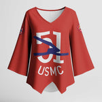 Montford Point Marines Kimono Sleeve Blouse 51 USMC Tribute