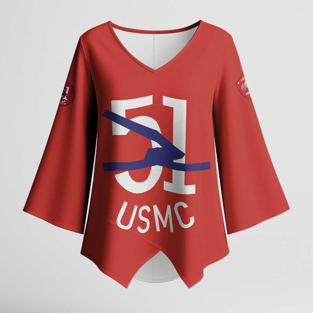 Montford Point Marines Kimono Sleeve Blouse 51 USMC Tribute
