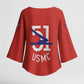 Montford Point Marines Kimono Sleeve Blouse 51 USMC Tribute