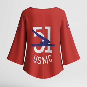 Montford Point Marines Kimono Sleeve Blouse 51 USMC Tribute