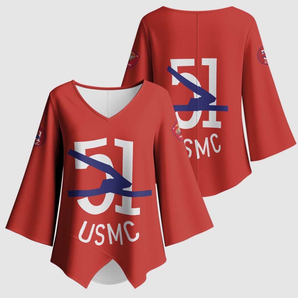 Montford Point Marines Kimono Sleeve Blouse 51 USMC Tribute