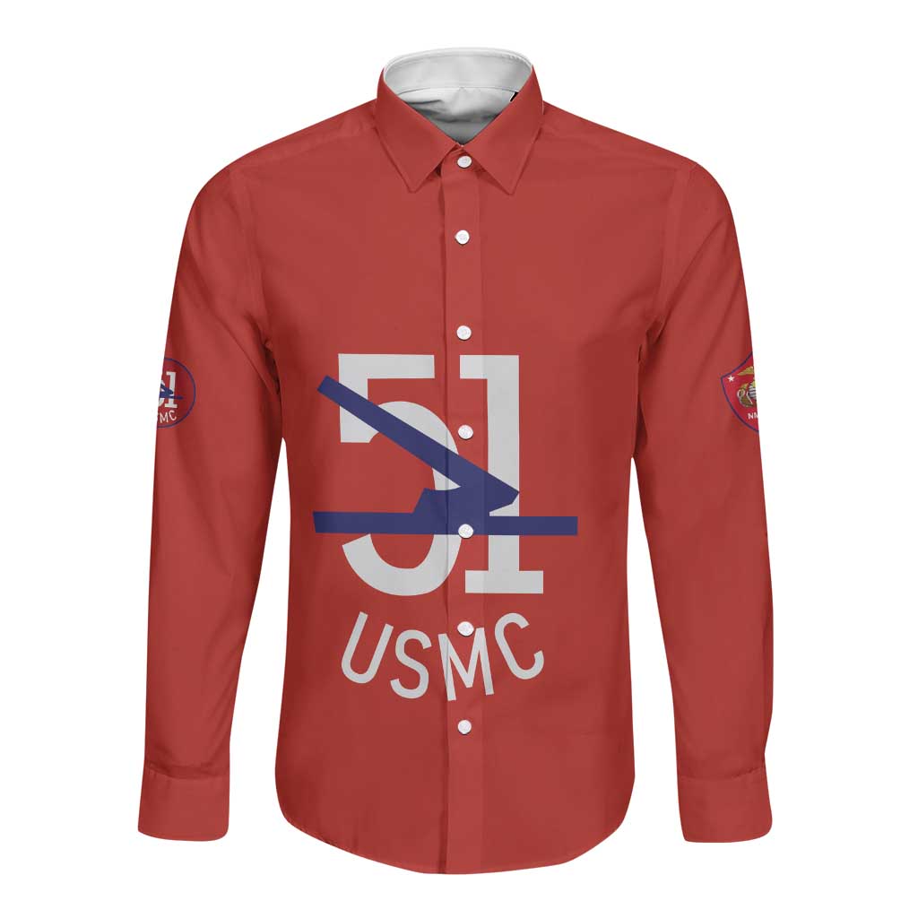 51 USMC Legacy Long Sleeve Button Shirt Proud Montford Point Marines - African Pride