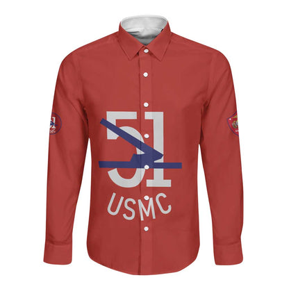 51 USMC Legacy Long Sleeve Button Shirt Proud Montford Point Marines - African Pride