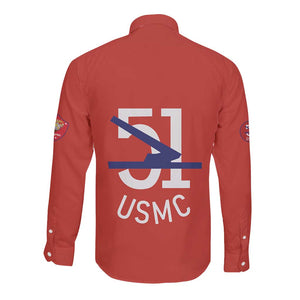 51 USMC Legacy Long Sleeve Button Shirt Proud Montford Point Marines - African Pride