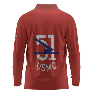 51 USMC Legacy Long Sleeve Polo Shirt Proud Montford Point Marines - African Pride