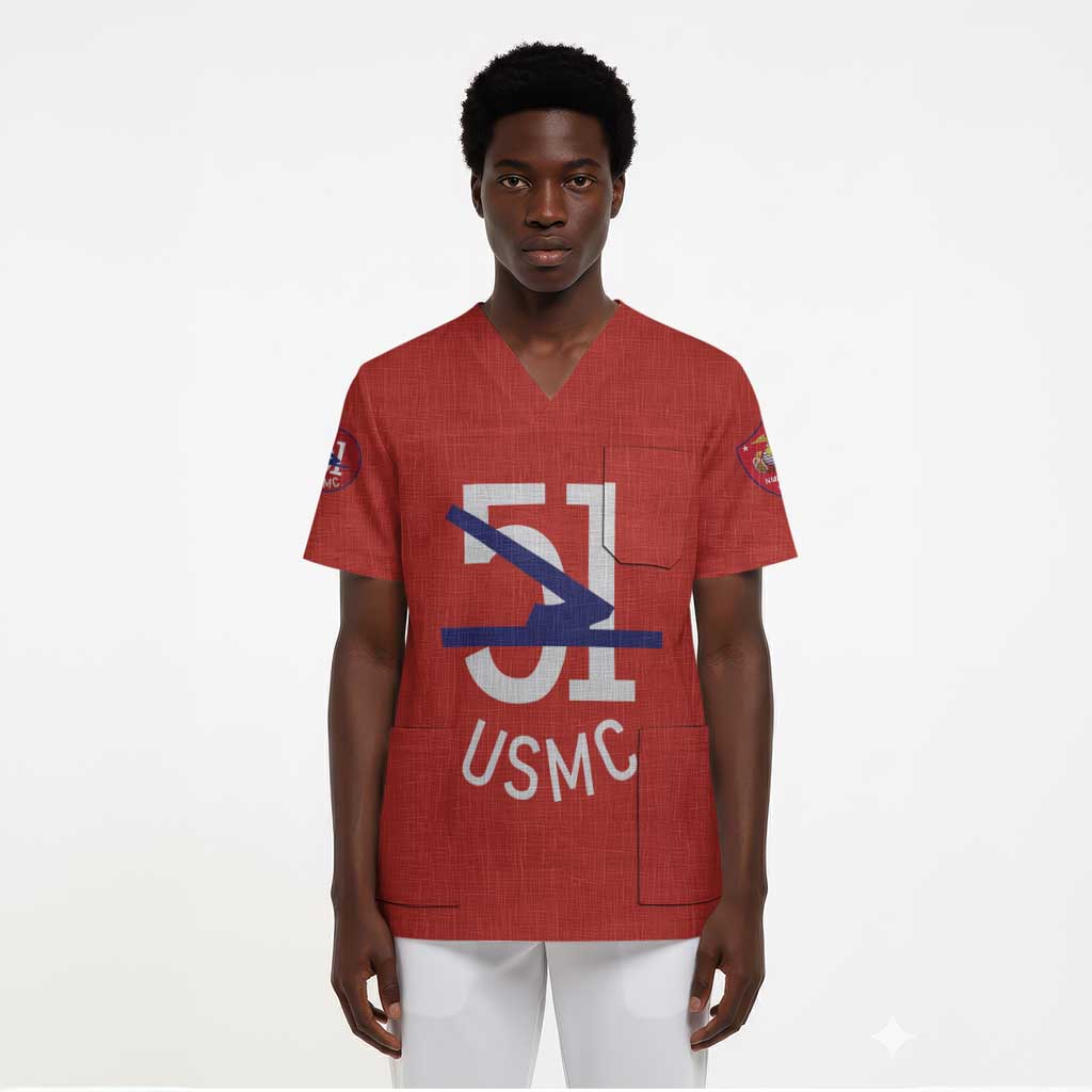 51 USMC Legacy Scrub Top Proud Montford Point Marines - African Pride