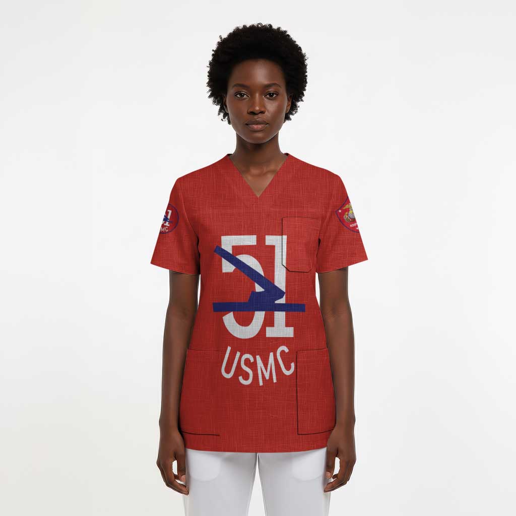 51 USMC Legacy Scrub Top Proud Montford Point Marines - African Pride