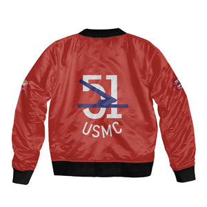 51 USMC Legacy Sleeve Zip Bomber Jacket Proud Montford Point Marines - African Pride