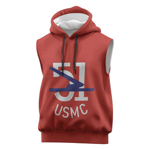 51 USMC Legacy Sleeveless Hoodie Proud Montford Point Marines - African Pride