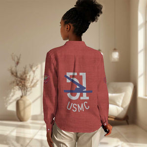 51 USMC Legacy Women Casual Shirt Proud Montford Point Marines - African Pride