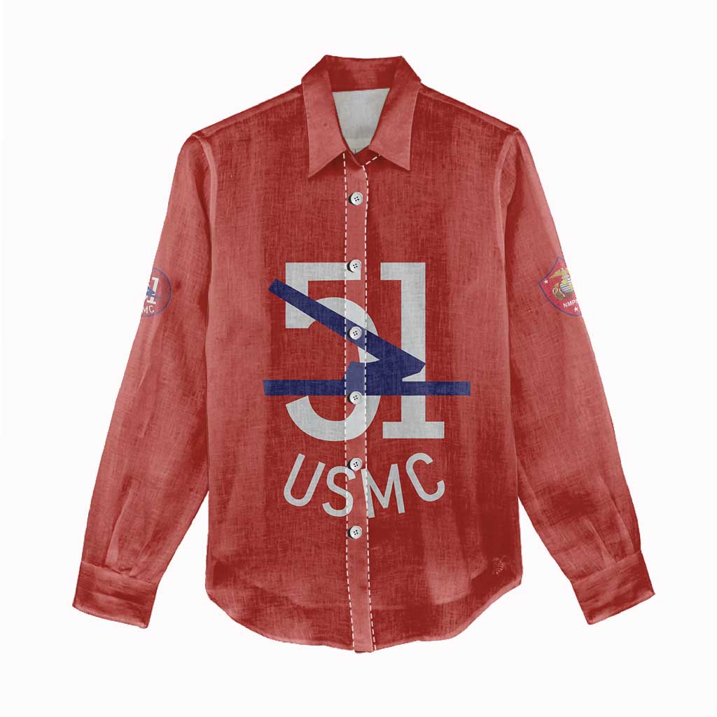 51 USMC Legacy Women Casual Shirt Proud Montford Point Marines - African Pride