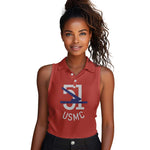 51 USMC Legacy Women Sleeveless Polo Shirt Proud Montford Point Marines - African Pride