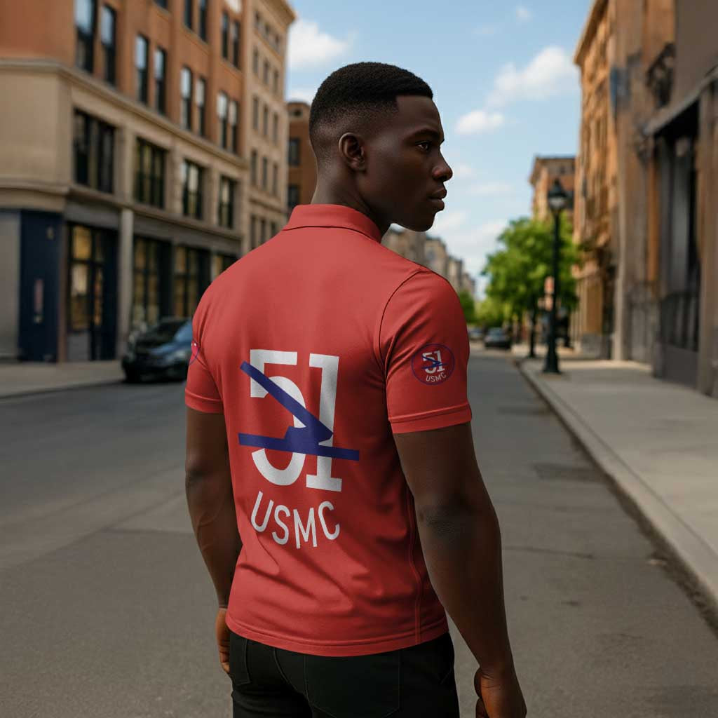 Montford Point Marines Zipper Polo Shirt 51 USMC Tribute