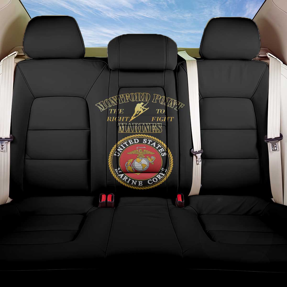 Montford Point Marines Back Car Seat Cover African American Heroes Black - African Pride