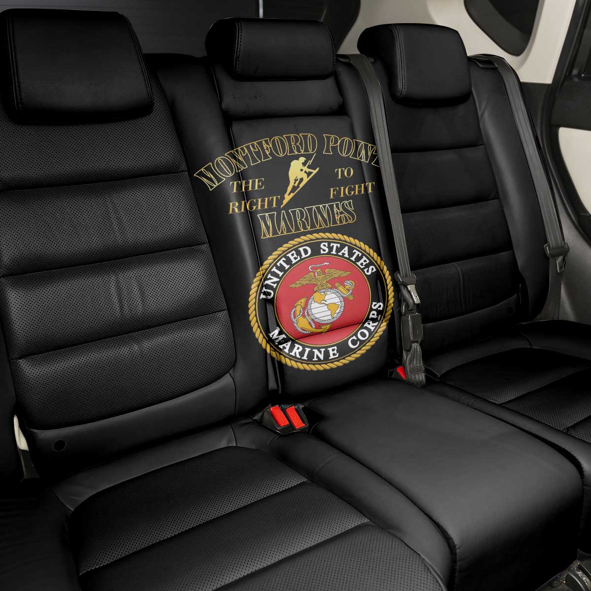 Montford Point Marines Back Car Seat Cover African American Heroes Black - African Pride