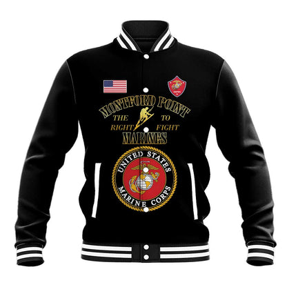 Montford Point Marines Baseball Jacket African American Heroes Black - African Pride