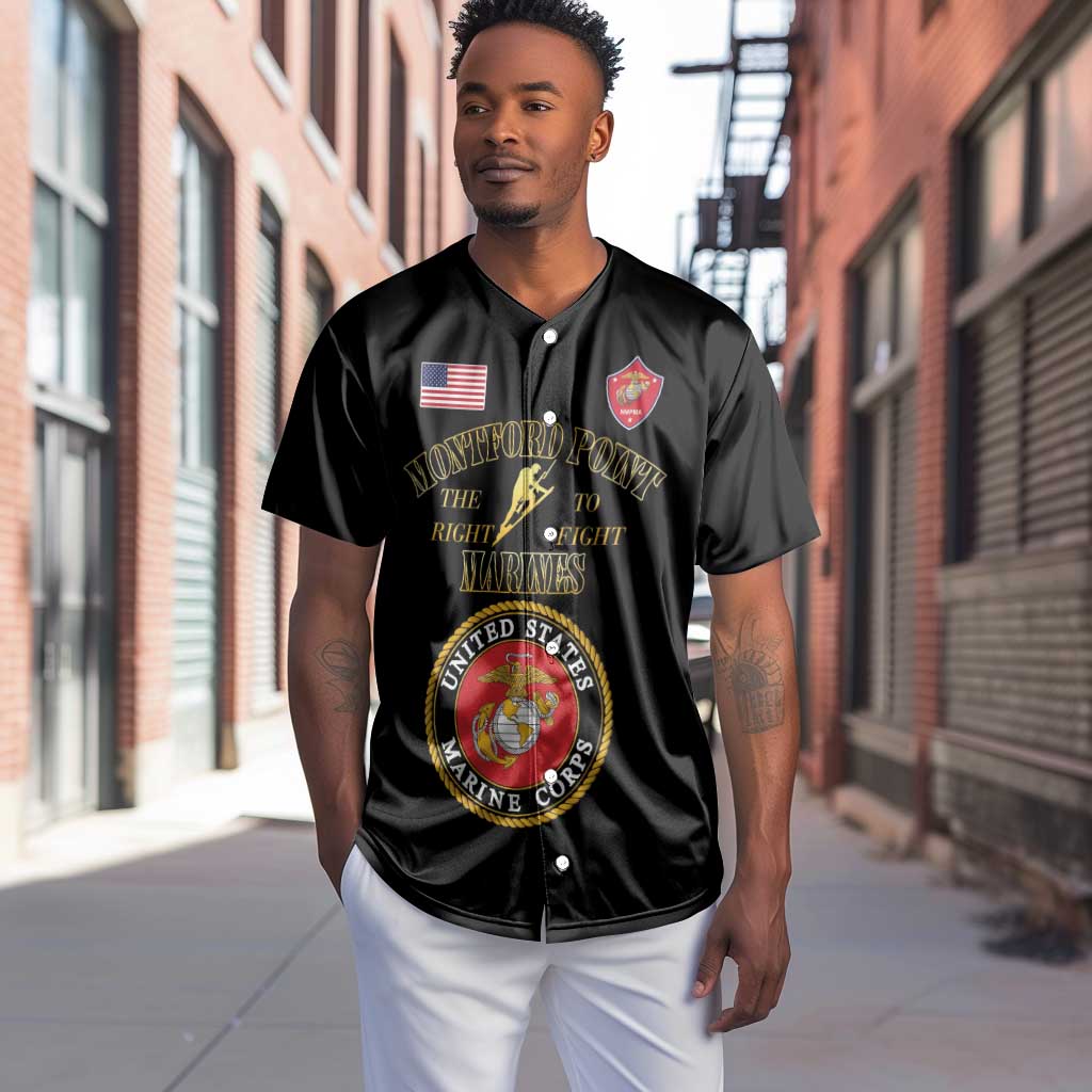Montford Point Marines Baseball Jersey African American Heroes Black - African Pride