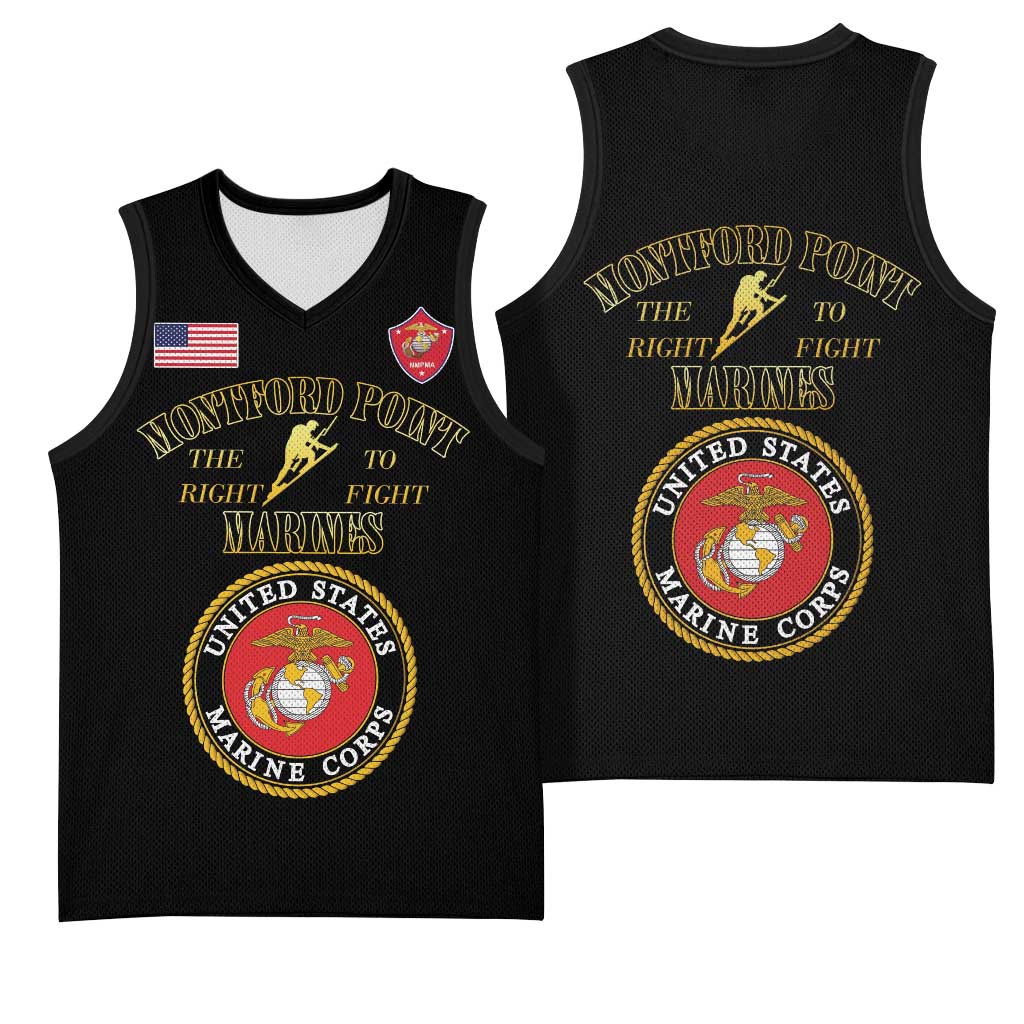Montford Point Marines Basketball Jersey African American Heroes Black - African Pride