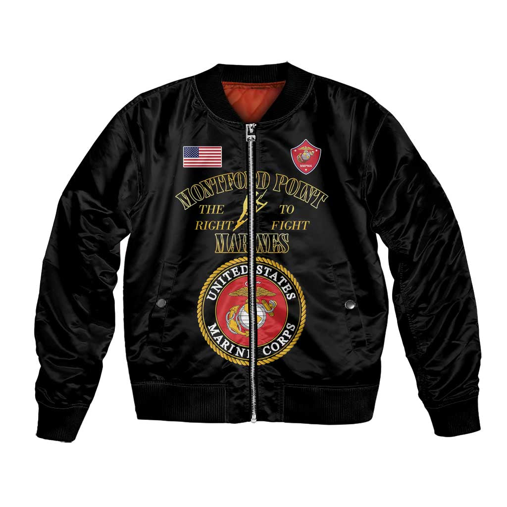 Montford Point Marines Bomber Jacket African American Heroes Black - African Pride