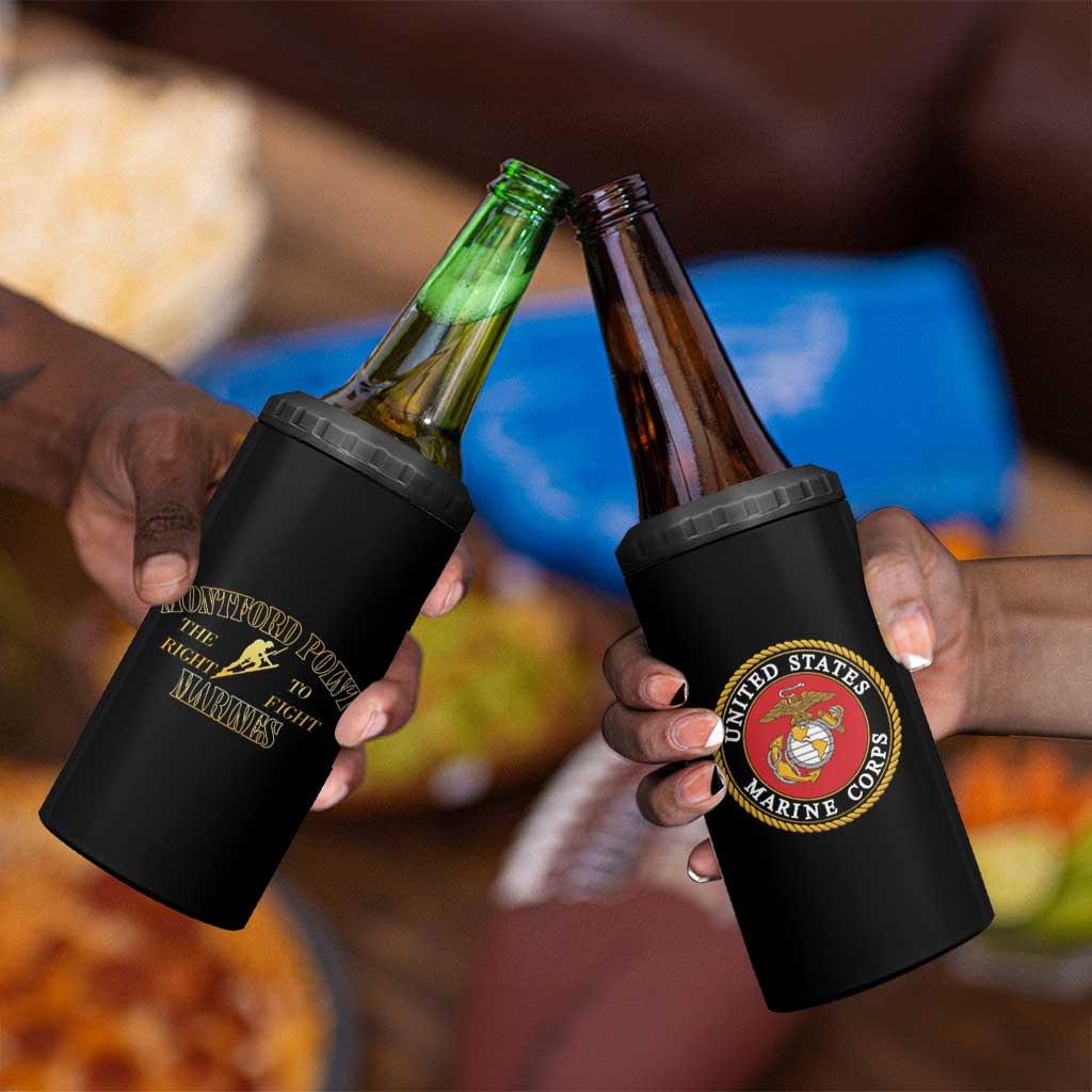 Montford Point Marines 4 in 1 Can Cooler Tumbler African American Heroes Black - African Pride