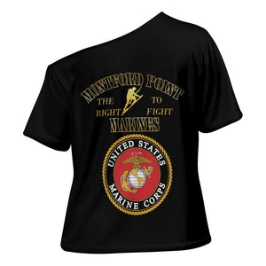 African American Marine Corps Legacy Cross Shoulder Shirt Montford Point Heritage Black