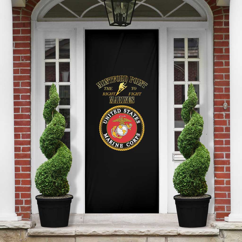 African American Marine Corps Legacy Door Cover Montford Point Heritage Black