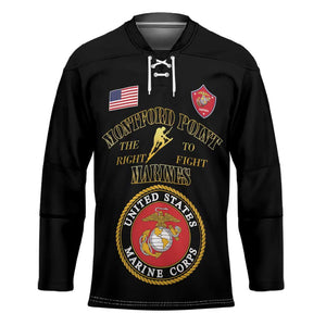 African American Marine Corps Legacy Hockey Jersey Montford Point Heritage Black