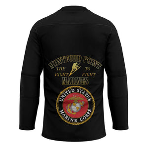 African American Marine Corps Legacy Hockey Jersey Montford Point Heritage Black
