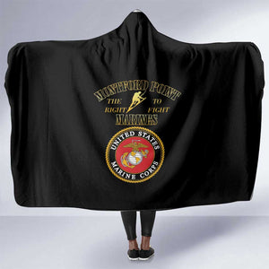 Montford Point Marines Hooded Blanket African American Heroes Black - African Pride