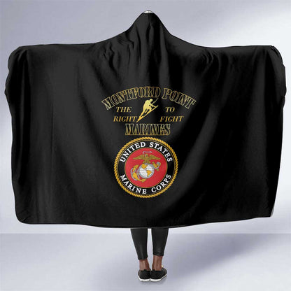 Montford Point Marines Hooded Blanket African American Heroes Black - African Pride