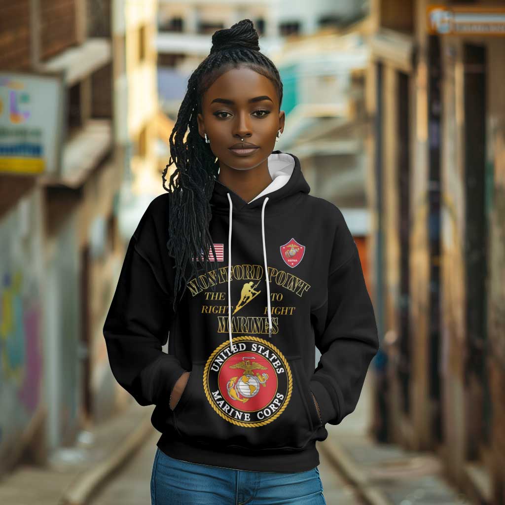 Montford Point Marines Hoodie African American Heroes Black - African Pride