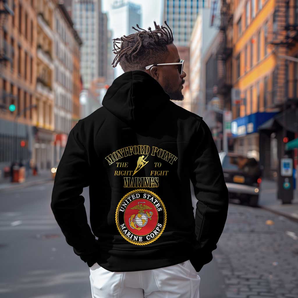 Montford Point Marines Hoodie African American Heroes Black - African Pride