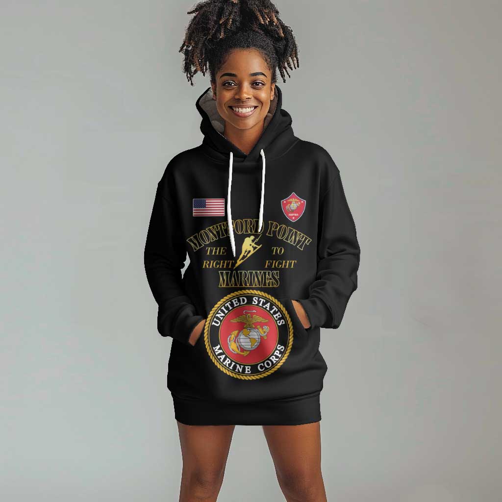 Montford Point Marines Hoodie Dress African American Heroes Black - African Pride